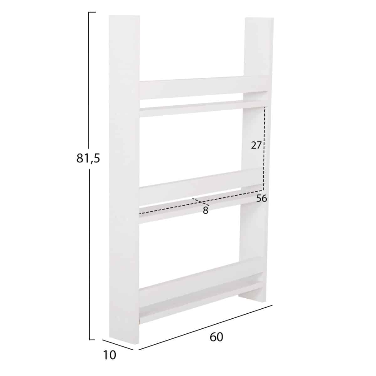 ΡΑΦΙΕΡΑ ΤΟΙΧΟΥ SANI HM18223.01 ΜΕΛΑΜΙΝΗ ΣΕ ΛΕΥΚΟ 60x10x90Υεκ. (3 ΡΑΦΙΑ) - Image 2