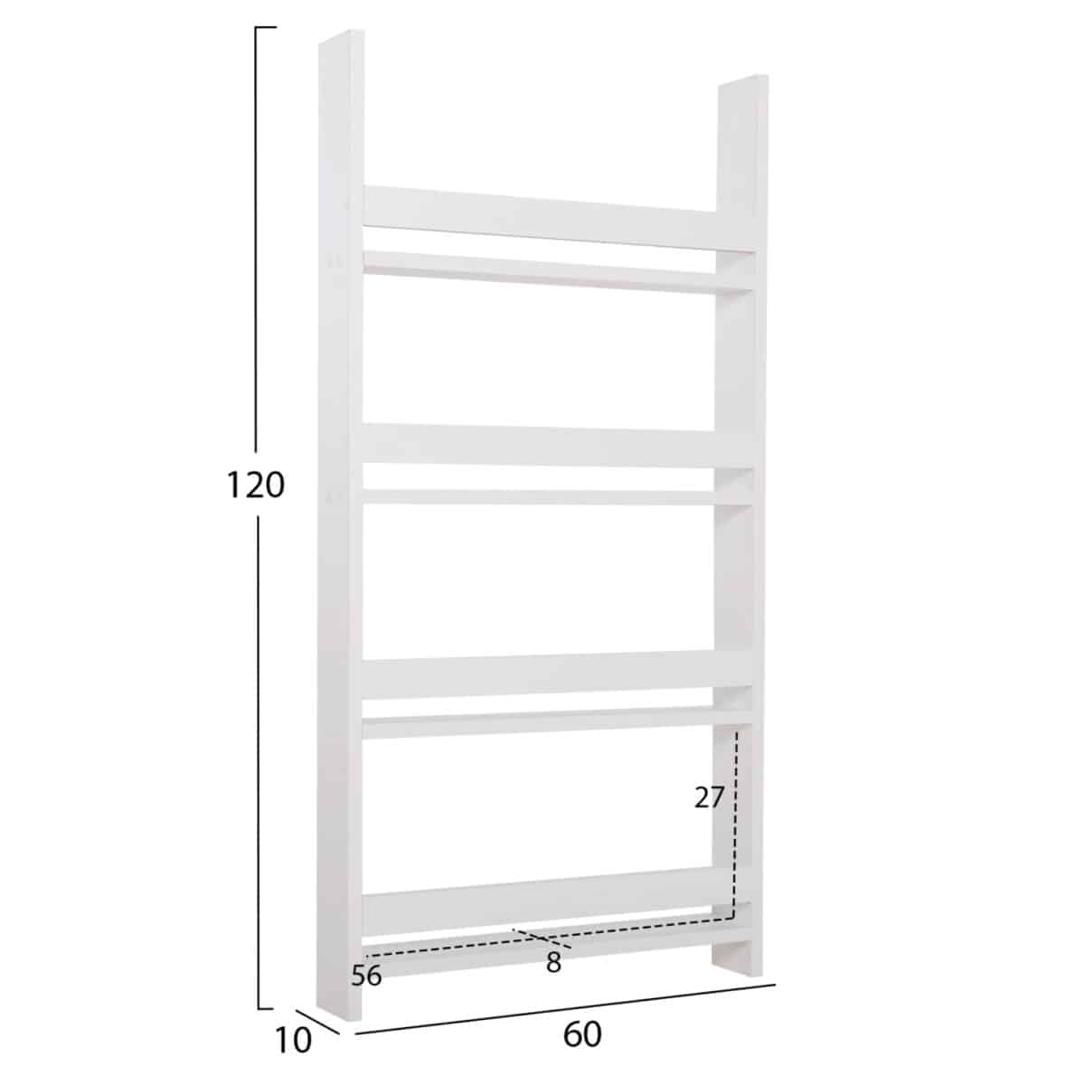 ΡΑΦΙΕΡΑ ΤΟΙΧΟΥ SANI HM18224.01 ΜΕΛΑΜΙΝΗ ΣΕ ΛΕΥΚΟ 60x10x120Υεκ. (4 ΡΑΦΙΑ) - Image 2