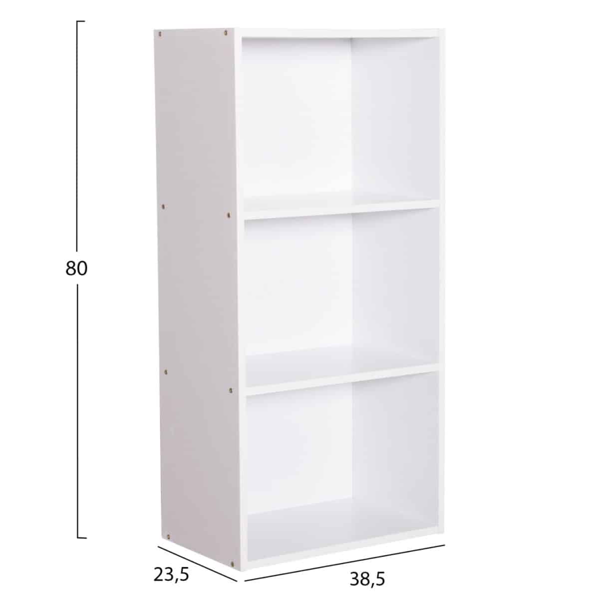 ΡΑΦΙΕΡΑ ΤΟΙΧΟΥ CUBICON HM9941.01 ΛΕΥΚΗ ΜΕΛΑΜΙΝΗ 38,5x23,5x80Υεκ. - Image 2