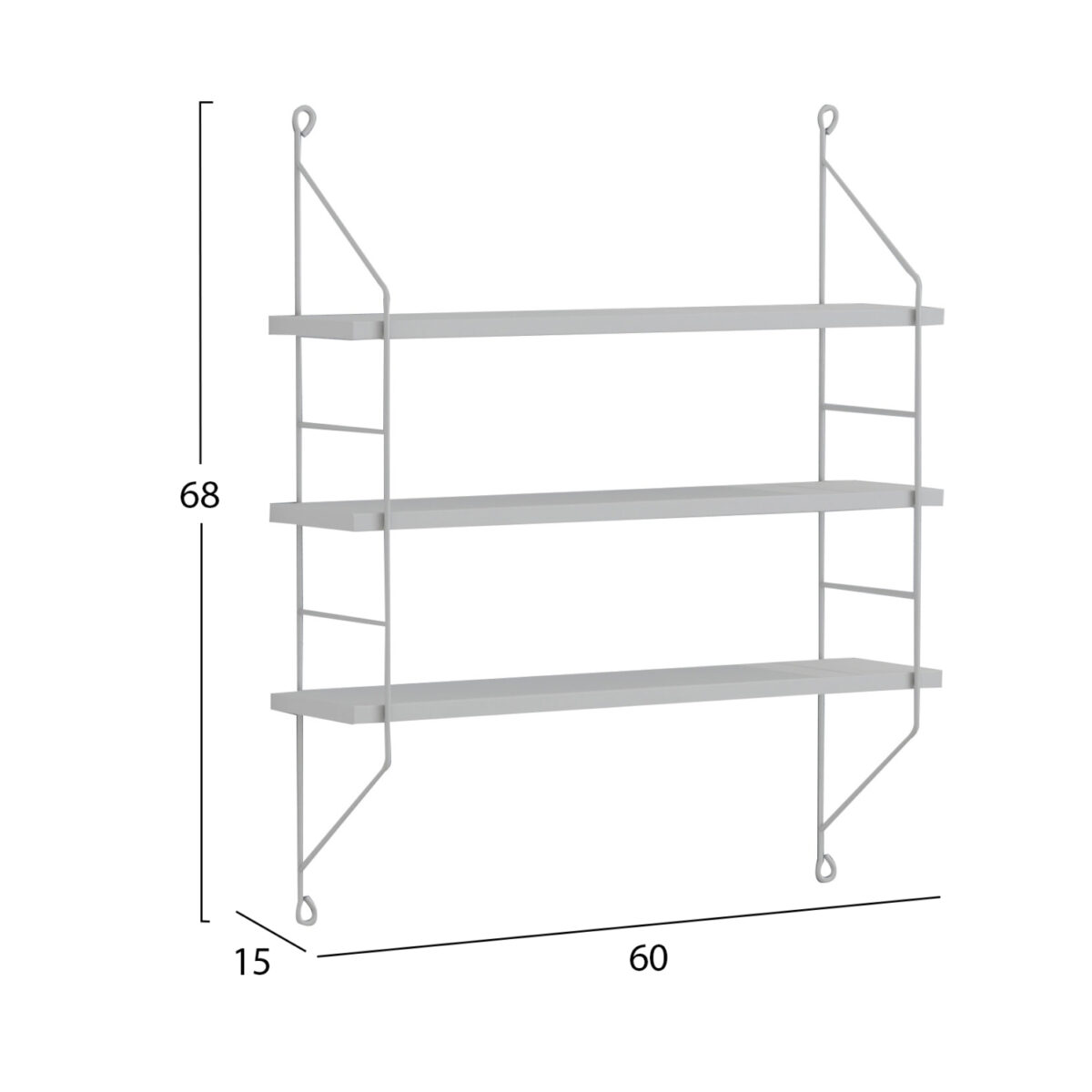 ΡΑΦΙΕΡΑ ΤΟΙΧΟΥ ACHALA ΜΕΛΑΜΙΝΗΣ HM9185.15 ΛΕΥΚΟ 60x15x68Y εκ. - Image 2