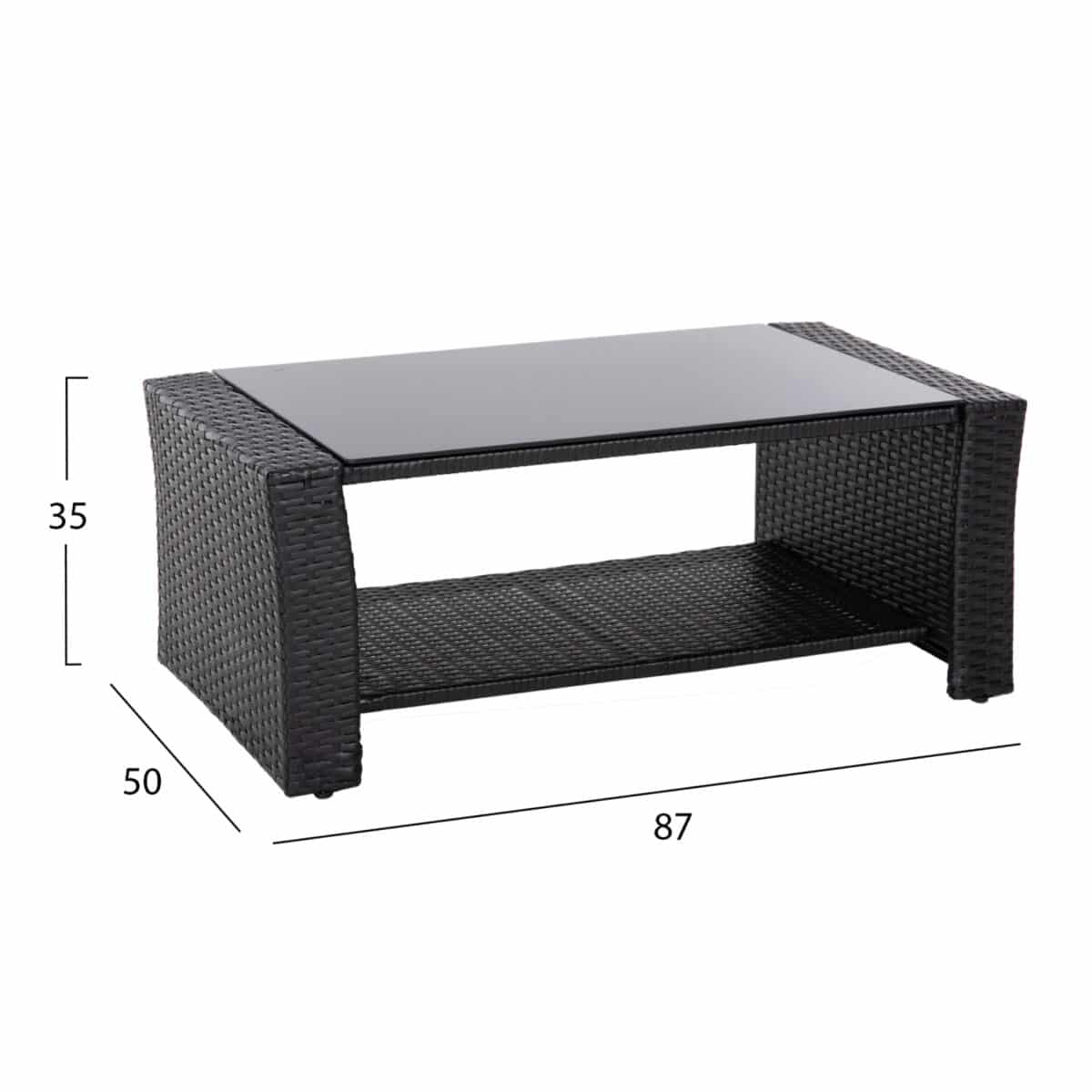 ΣΑΛΟΝΙ ΕΞ.ΧΩΡΟΥ 4ΤΜΧ THORE HM5978 ΣΥΝΘ. RATTAN ΜΑΥΡΟ-ΜΠΕΖ ΜΑΞΙΛΑΡΙΑ - Image 4