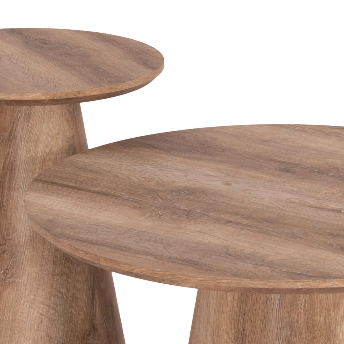 set-2tmch-trapezia-salonioy-fb921085-mdf-3 ΣΕΤ 2ΤΜΧ ΤΡΑΠΕΖΙΑ ΣΑΛΟΝΙΟΥ KARAN HM21085 MDF ΦΥΣΙΚΟ ΞΥΛΟΥ Φ80εκ & Φ45εκ - Image 4