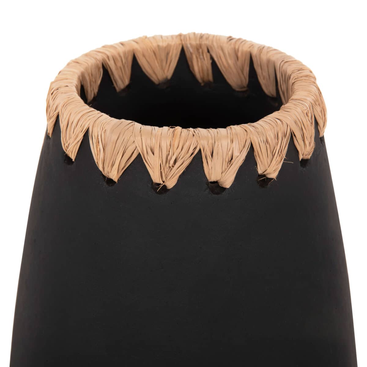 ΣΕΤ 3ΤΜΧ ΔΙΑΚΟΣΜΗΤΙΚΑ ΒΑΖΑ HM4372 ΤΕΡΑΚΟΤΑ ΣΕ ΜΑΥΡΟ ΜΕ ΠΛΕΞΗ ΨΑΘΑΣ ΣΤΟ ΣΤΟΜΙΟ - Image 3