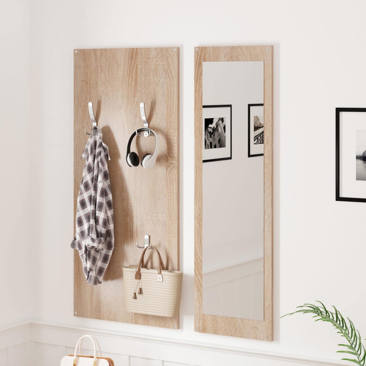 ΣΕΤ ΕΙΣΟΔΟΥ ΜΕ ΚΑΘΡΕΠΤΗ VERN HM2476.04 ΜΕΛΑΜΙΝΗ ΣΕ ΣΟΝΑΜΑ-ΛΕΥΚΟ 80x27x175Υεκ - Image 8