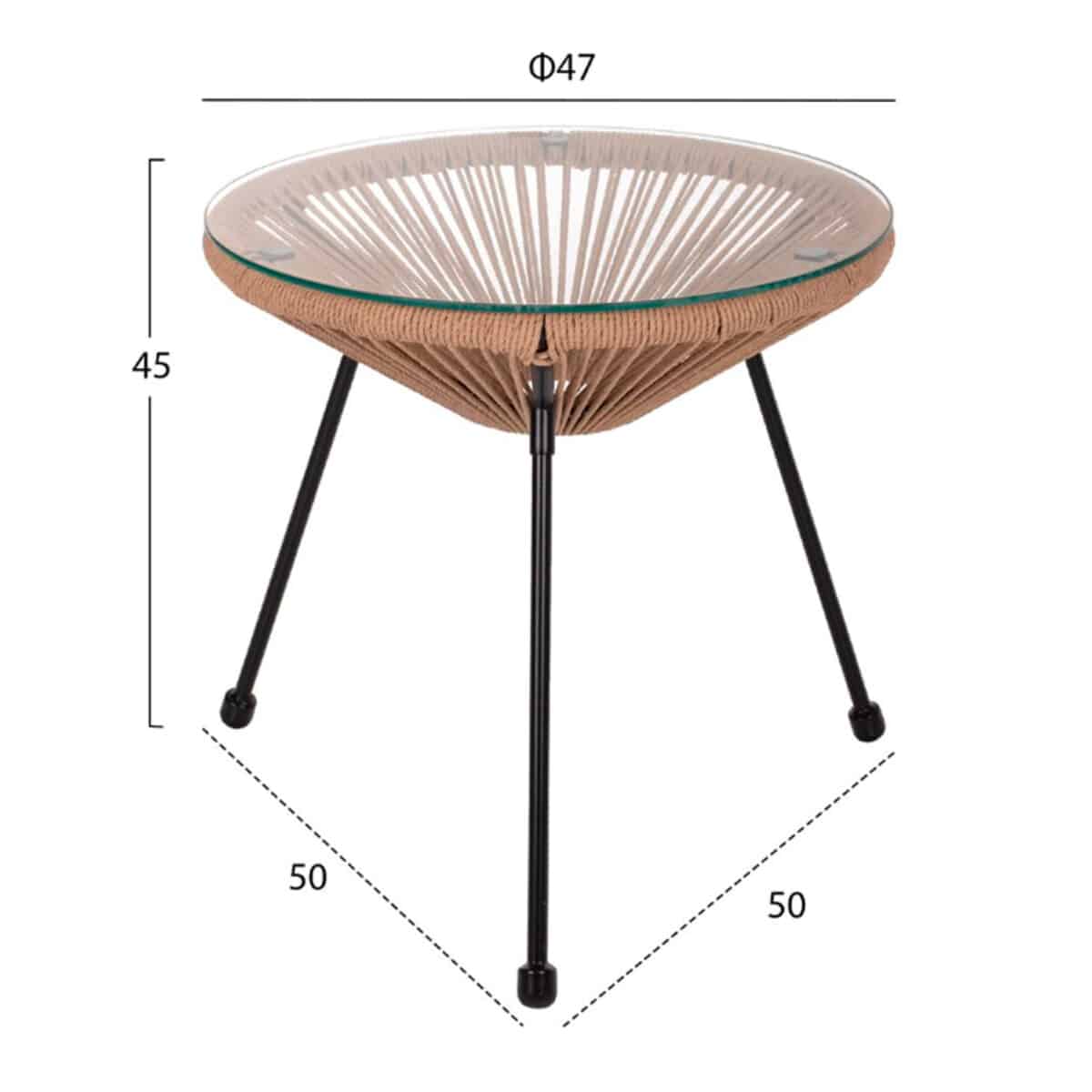 ΣΕΤ ΕΞΩΤ.ΧΩΡΟΥ 3ΤΜΧ ACAPULCO HM21111 ΤΡΑΠΕΖΙ & 2 ΠΟΛΥΘΡΟΝΕΣ ΣΕ ΜΑΥΡΟ-ΜΠΕΖ - Image 2