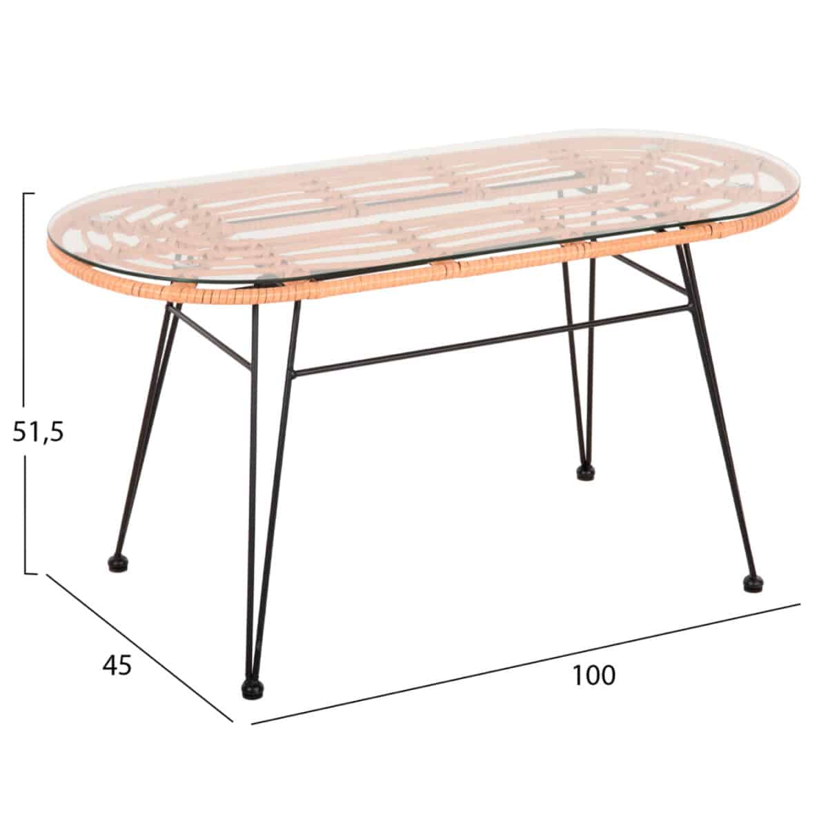 ΣΕΤ ΕΞΩΤ.ΧΩΡΟΥ 4ΤΜΧ ALLEGRA HM21051 ΣΥΝΘ.RATTAN ΜΠΕΖ-ΜΑΥΡΟ ΜΕΤΑΛΛΟ - Image 3