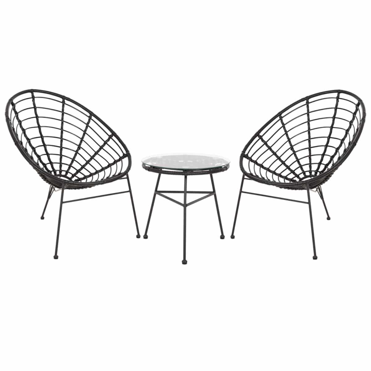 ΣΕΤ ΕΞΩΤΕΡΙΚΟΥ ΧΩΡΟΥ 3ΤΜΧ ALLEGRA HM21047.12 ΜΑΥΡΟ ΣΥΝΘ.RATTAN & ΜΕΤΑΛΛΟ