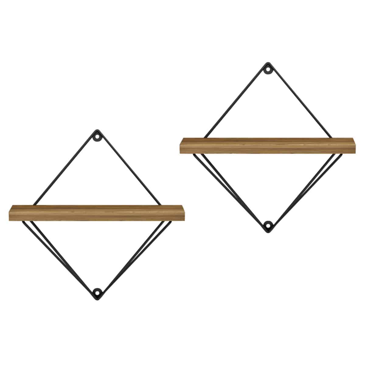 ΣΕΤ ΡΑΦΙΑ ΤΟΙΧΟΥ ZANNARD HM8929.11 ΜΕΤΑΛΛΟ ΜΑΥΡΟ-ΜΕΛΑΜΙΝΗ ΦΥΣΙΚΟ 30x14x30Υ εκ. - Image 3