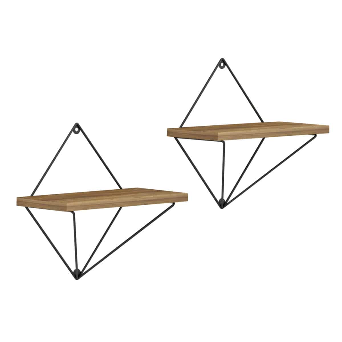 ΣΕΤ ΡΑΦΙΑ ΤΟΙΧΟΥ ZANNARD HM8929.11 ΜΕΤΑΛΛΟ ΜΑΥΡΟ-ΜΕΛΑΜΙΝΗ ΦΥΣΙΚΟ 30x14x30Υ εκ. - Image 6