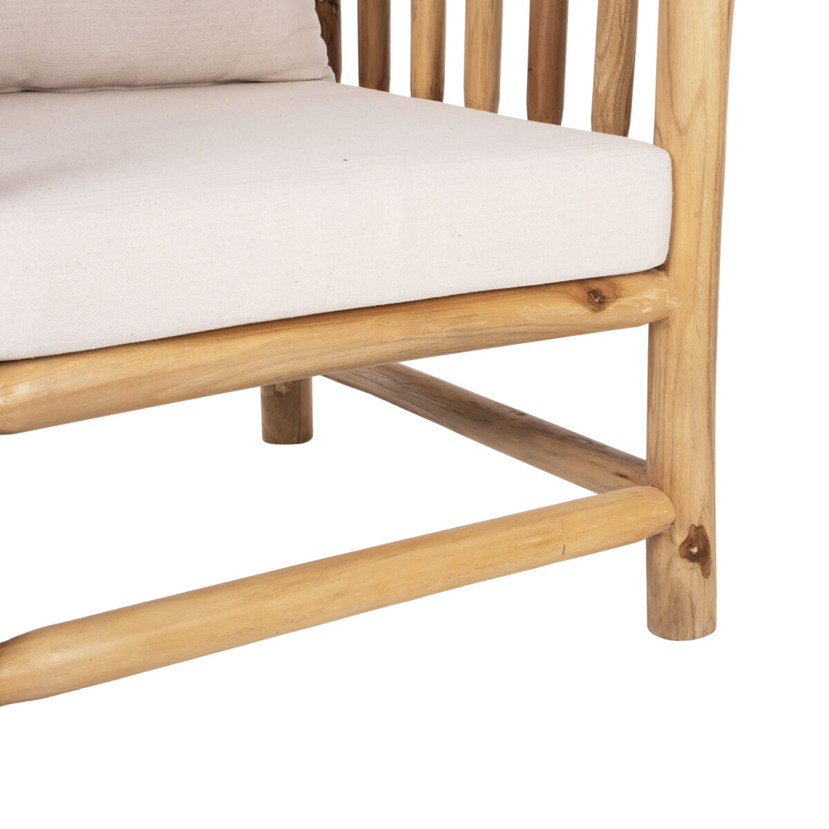 ΣΕΤ ΣΑΛΟΝΙ 4ΤΜΧ EDDARD HM9340 ΑΠΟ ΜΑΣΙΦ ΞΥΛΟ TEAK  ΦΥΣΙΚΟ - ΛΕΥΚΟ - Image 8