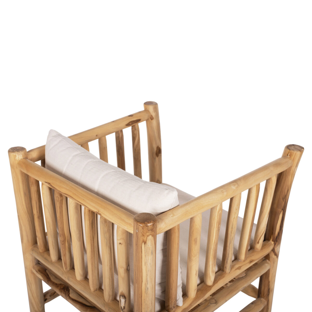 ΣΕΤ ΣΑΛΟΝΙ 4ΤΜΧ EDDARD HM9340 ΑΠΟ ΜΑΣΙΦ ΞΥΛΟ TEAK  ΦΥΣΙΚΟ - ΛΕΥΚΟ - Image 9