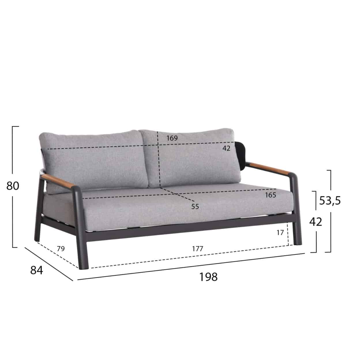 ΣΕΤ ΣΑΛΟΝΙ ΕΞ.ΧΩΡΟΥ 4ΤΜΧ ELARA ΗΜ6195.01 ΓΚΡΙ ΑΛΟΥΜΙΝΙΟ & OLEFIN-TEAK ΦΥΣΙΚΟ - Image 2