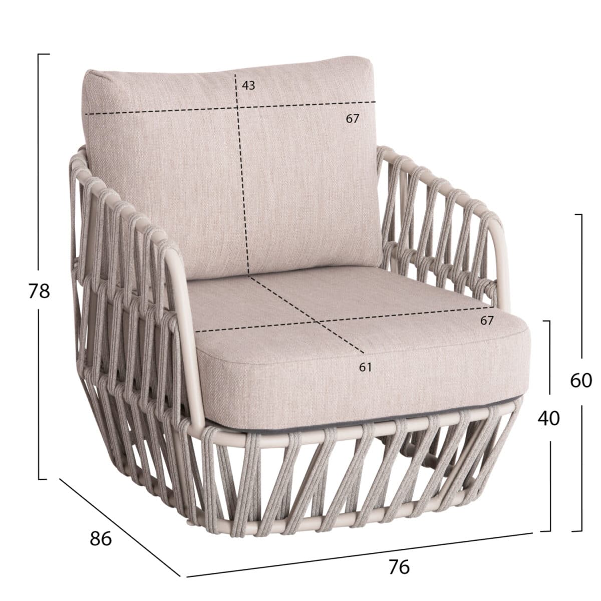 ΣΕΤ ΣΑΛΟΝΙ ΕΞ.ΧΩΡΟΥ 4ΤΜΧ SABO HM6208.02 ΜΠΕΖ OLEFIN & P.E.ΣΧΟΙΝΙ-ΚΡΕΜ ΑΛΟΥΜ.-ΞΥΛΟ TEAK - Image 3