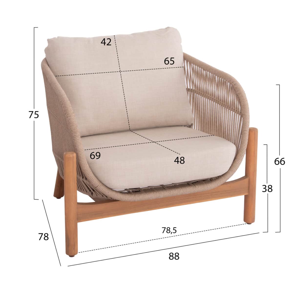 ΣΕΤ ΣΑΛΟΝΙ ΕΞ.ΧΩΡΟΥ 4ΤΜΧ SANJI HM6219 ΞΥΛΟ ΑΚΑΚΙΑΣ-ΑΛΟΥΜΙΝΙΟ-ΣΧΟΙΝΙ - Image 2
