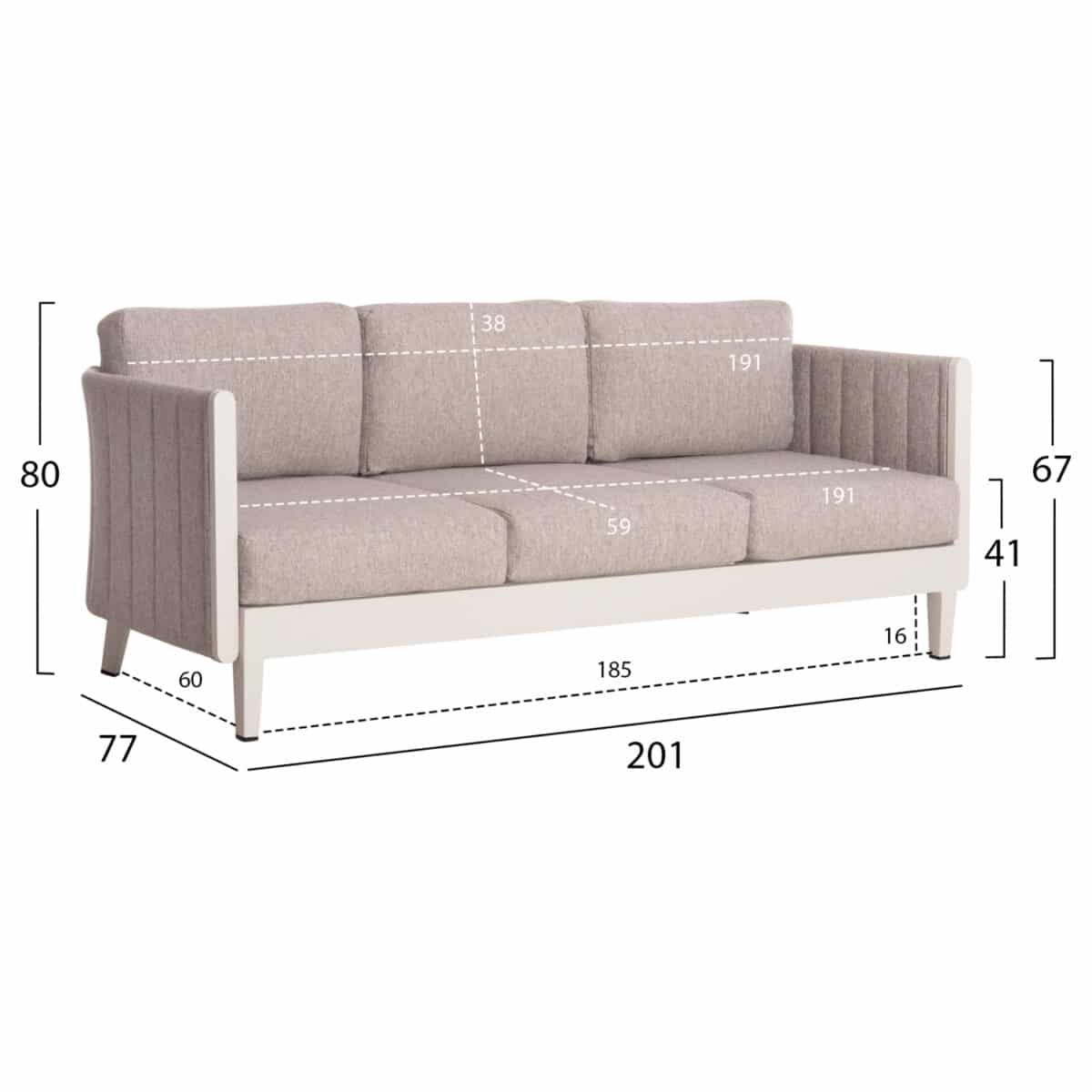 ΣΕΤ ΣΑΛΟΝΙ ΕΞΩΤΕΡΙΚΟΥ ΧΩΡΟΥ 4ΤΜΧ LARRY HM6188.02 ΑΛΟΥΜΙΝΙΟ ΣΑΜΠΑΝΙ- P.E.ΥΦΑΣΜΑ - Image 4