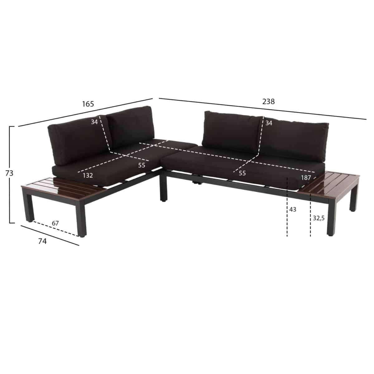 ΣΕΤ ΣΑΛΟΝΙ ΠΟΛΥΜΟΡΦΙΚΟ DEX 3TMX HM6090 ΑΛΟΥΜΙΝΙΟ ΣΕ ΑΝΘΡΑΚΙ & ΚΑΦΕ-ΜΑΥΡΑ ΜΑΞΙΛΑΡΙΑ - Image 2