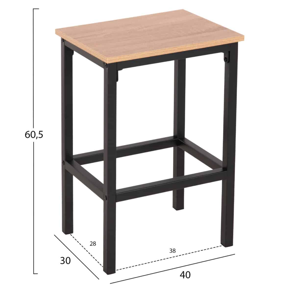 ΣΕΤ ΤΡΑΠΕΖΑΡΙΑ ΜΠΑΡ 5ΤΜΧ BOXY HM9882.01 ΜΑΥΡΟ ΜΕΤΑΛΛΟ-ΜΕΛΑΜΙΝΗ ΣΕ SONAMA - Image 2