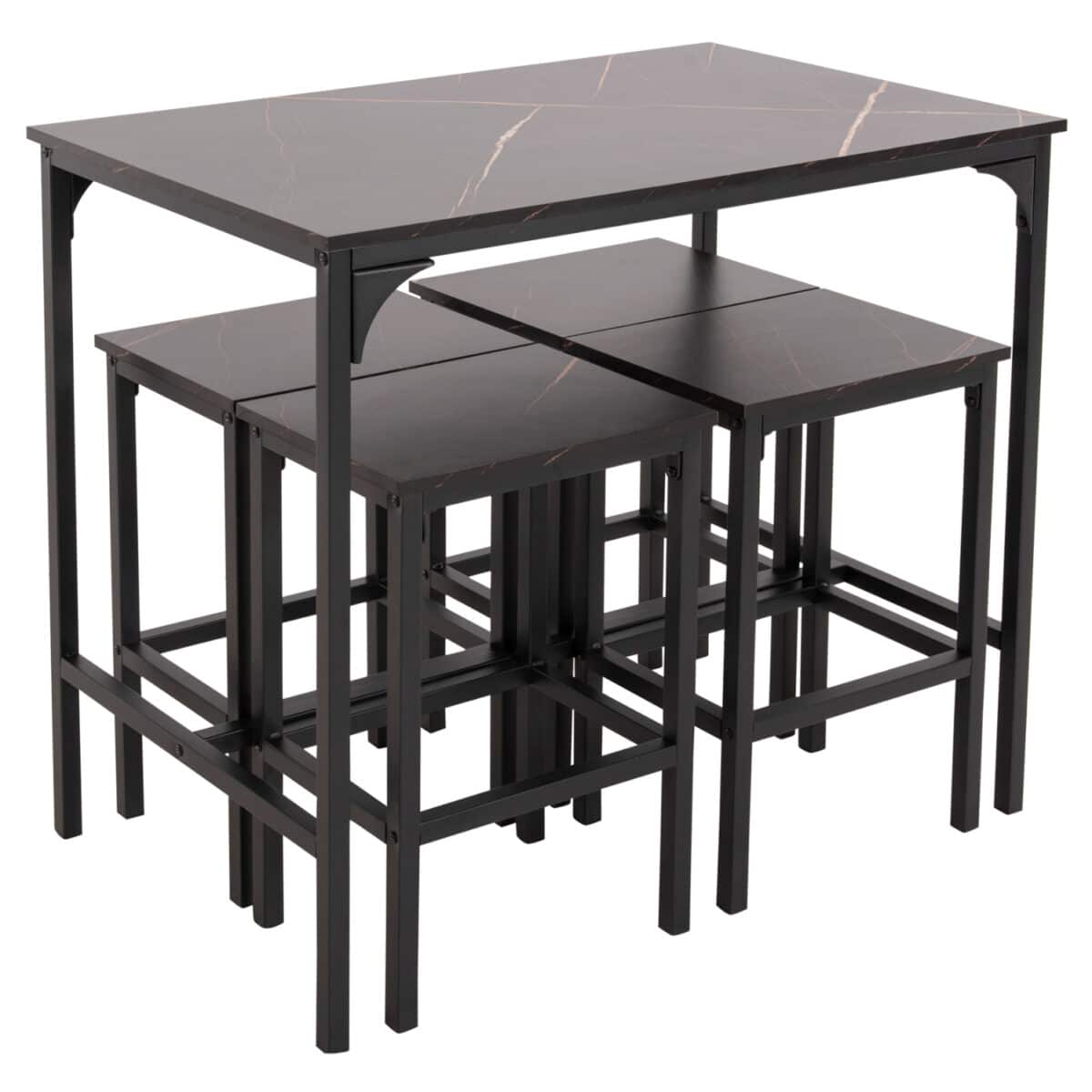 ΣΕΤ ΤΡΑΠΕΖΑΡΙΑ ΜΠΑΡ 5ΤΜΧ BOXY HM9882.13 ΜΑΥΡΟ ΜΕΤΑΛΛΟ-ΜΕΛΑΜΙΝΗ ΜΑΥΡΟ ΜΑΡΜΑΡΟ - Image 4