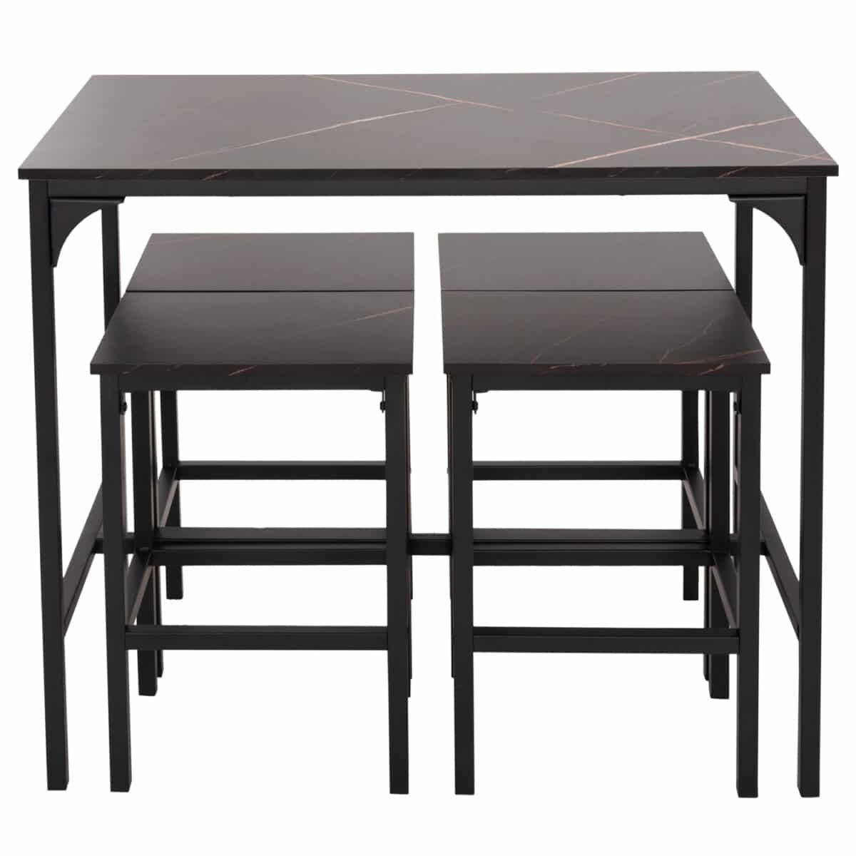 ΣΕΤ ΤΡΑΠΕΖΑΡΙΑ ΜΠΑΡ 5ΤΜΧ BOXY HM9882.13 ΜΑΥΡΟ ΜΕΤΑΛΛΟ-ΜΕΛΑΜΙΝΗ ΜΑΥΡΟ ΜΑΡΜΑΡΟ - Image 5