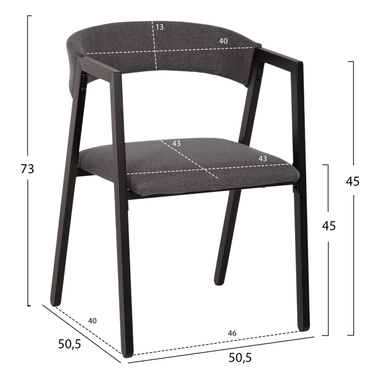 ΣΕΤ ΤΡΑΠΕΖΑΡΙΑΣ JAY 5ΤΜΧ HM9529.01 ΚΑΡΥΔΙ ΤΡΑΠΕΖΙ-ΓΚΡΙ ΚΑΡΕΚΛΕΣ 120x70x76Υεκ. - Image 3