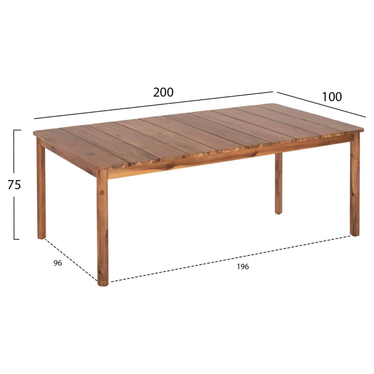 ΣΕΤ ΤΡΑΠΕΖΑΡΙΑΣ 9ΤΜΧ NAVANT HM21066.02 ΤΡΑΠΕΖΙ & 8 ΚΑΡΕΚΛΕΣ ΞΥΛΟ ΑΚΑΚΙΑΣ-ΣΧΟΙΝΙ ΜΠΕΖ - Image 2