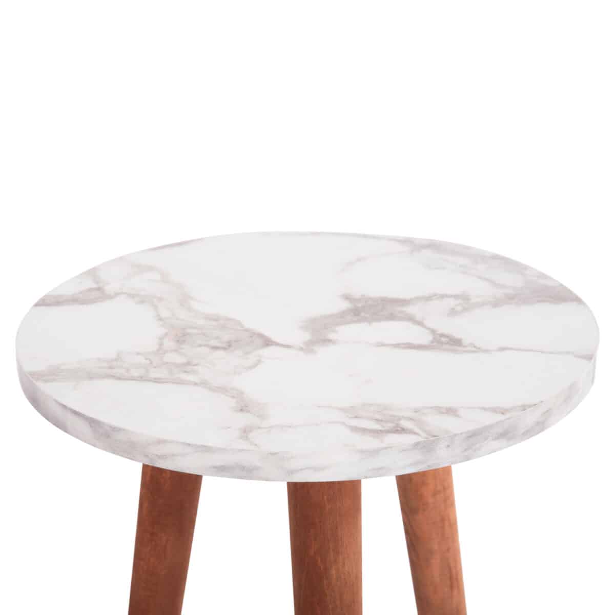 ΣΕΤ ΤΡΑΠΕΖΙ ΣΑΛΟΝΙΟΥ & 3 ΒΟΗΘ.ΤΡΑΠΕΖΙΑ VITAL HM18180.03 ΜΕΛΑΜΙΝΗ ΛΕΥΚΟ ΜΑΡΜΑΡΟ-ΚΑΡΥΔΙ ΠΟΔΙΑ - Image 7