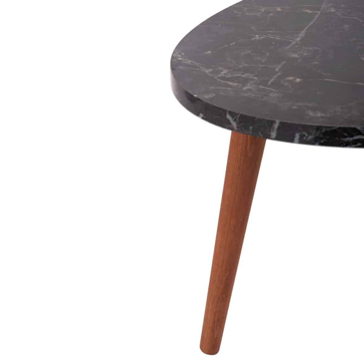 ΣΕΤ ΤΡΑΠΕΖΙ ΣΑΛΟΝΙΟΥ & 3 ΒΟΗΘ.ΤΡΑΠΕΖΙΑ VITAL HM18180.02 ΜΕΛΑΜΙΝΗ ΜΑΥΡΟ ΜΑΡΜΑΡΟ-ΚΑΡΥΔΙ ΠΟΔΙΑ - Image 8