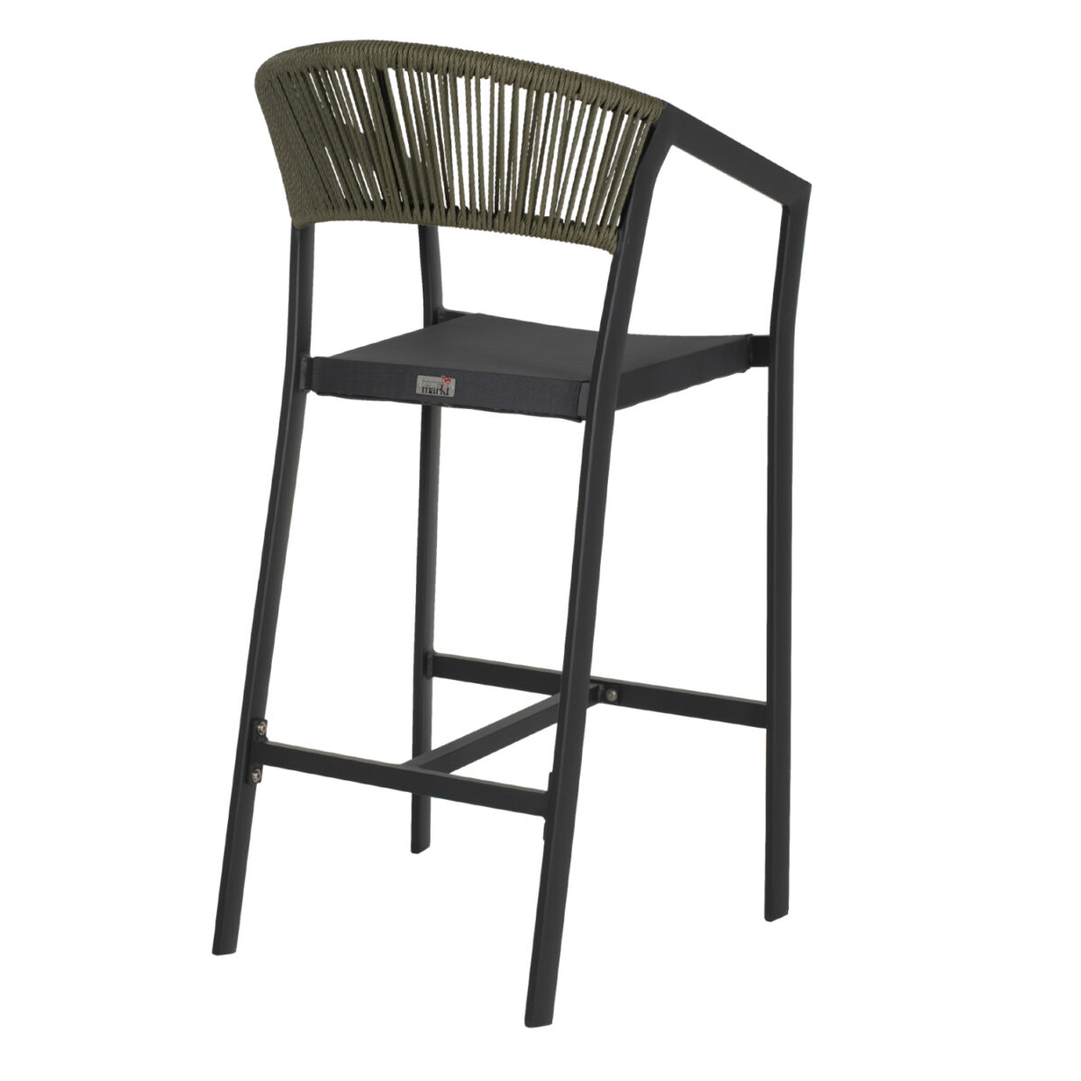 ΣΚΑΜΠΟ ΑΛΟΥΜΙΝΙΟΥ ΑΝΘΡΑΚΙ ΜΕ ΜΠΡΑΤΣΑ- RATTAN- ΧΑΚΙ TEXTLINE 56x58x105Y εκ.HM5892.04 - Image 5