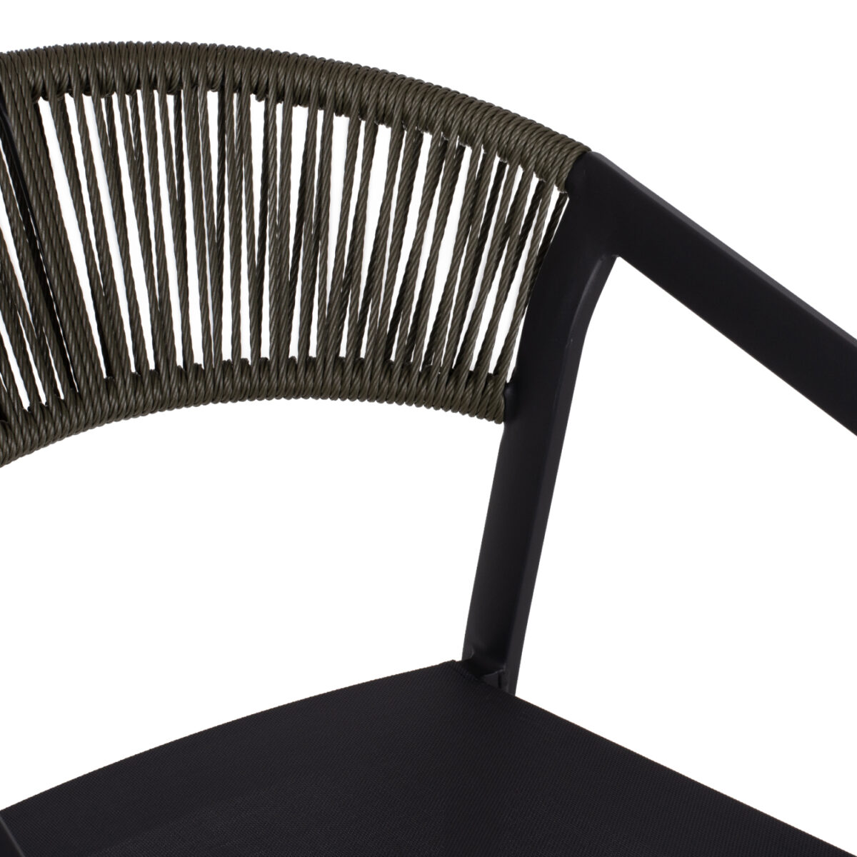 ΣΚΑΜΠΟ ΑΛΟΥΜΙΝΙΟΥ ΑΝΘΡΑΚΙ ΜΕ ΜΠΡΑΤΣΑ- RATTAN- ΧΑΚΙ TEXTLINE 56x58x105Y εκ.HM5892.04 - Image 7