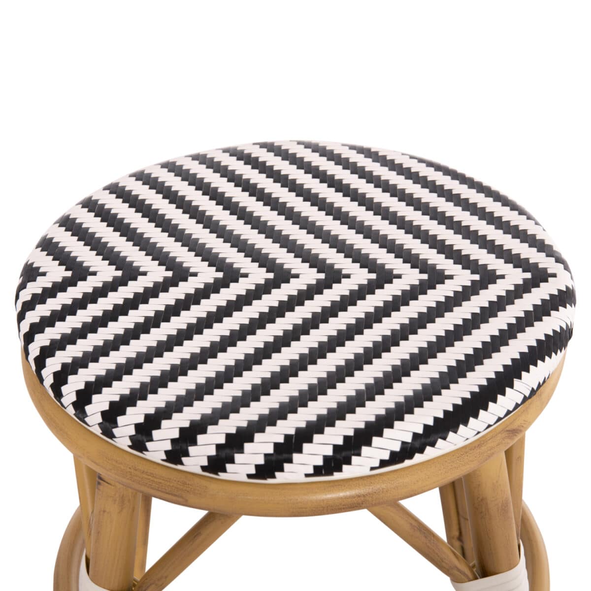 ΣΚΑΜΠΟ ΑΛΟΥΜΙΝΙΟΥ CHINO HM6285.03 BAMBOO LOOK-TEXTILENE ΛΕΥΚΟ-ΜΑΥΡΟ Φ36x46Υεκ. - Image 5