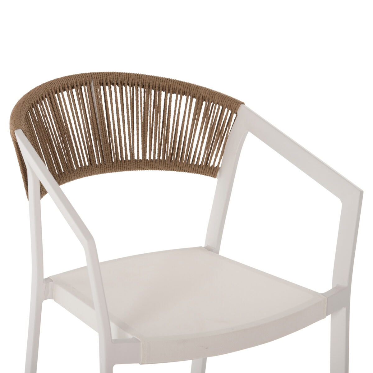 ΣΚΑΜΠΟ ΑΛΟΥΜΙΝΙΟΥ HM5892.12 ΜΕΣΑΙΟΥ ΥΨΟΥΣ RATTAN & TEXTLINE ΛΕΥΚΟ ΜΠΕΖ 55x56,5x99Y - Image 7