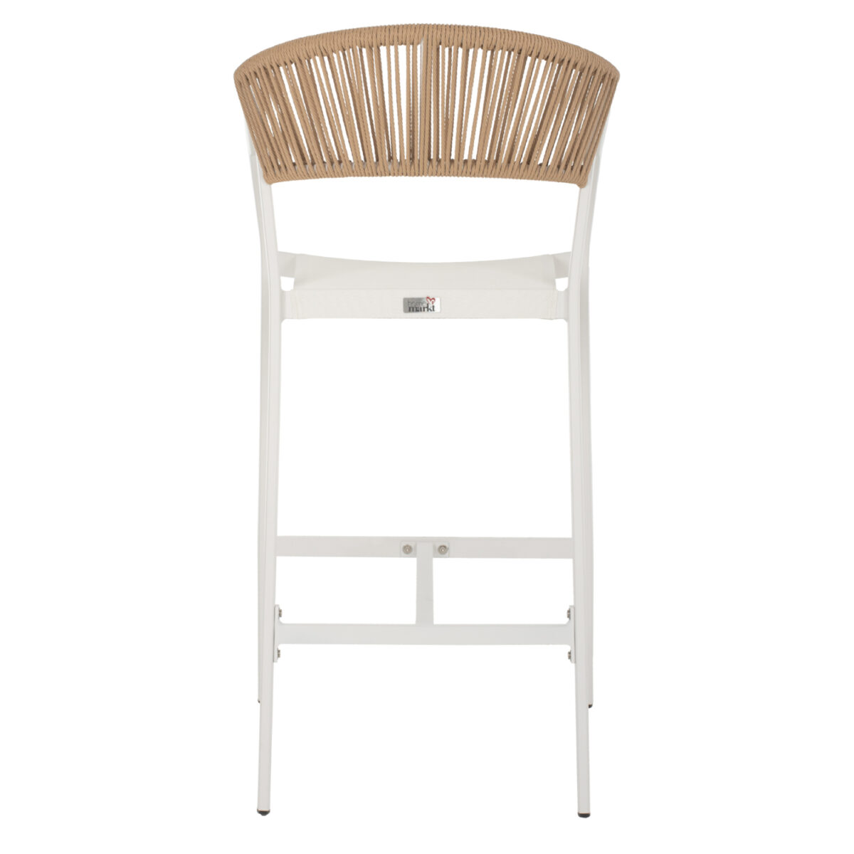 ΣΚΑΜΠΟ ΑΛΟΥΜΙΝΙΟΥ ΜΕ ΜΠΡΑΤΣΑ ΛΕΥΚΟ PE RATTAN ΠΛΑΤΗ TEXTLINE 56x58x105Y εκ.HM5892.02 - Image 6