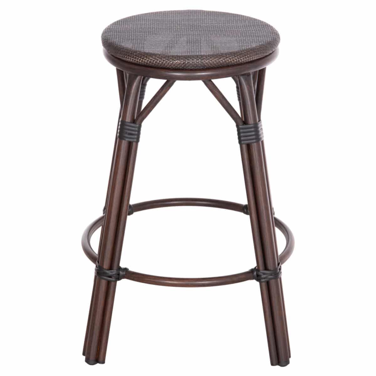 ΣΚΑΜΠΟ ΑΛΟΥΜΙΝΙΟΥ ΜΕΣ.ΥΨΟΥΣ CHINO HM6286.01 BAMBOO LOOK & TEXTILENE ΚΑΦΕ 43x43x65Υεκ - Image 3