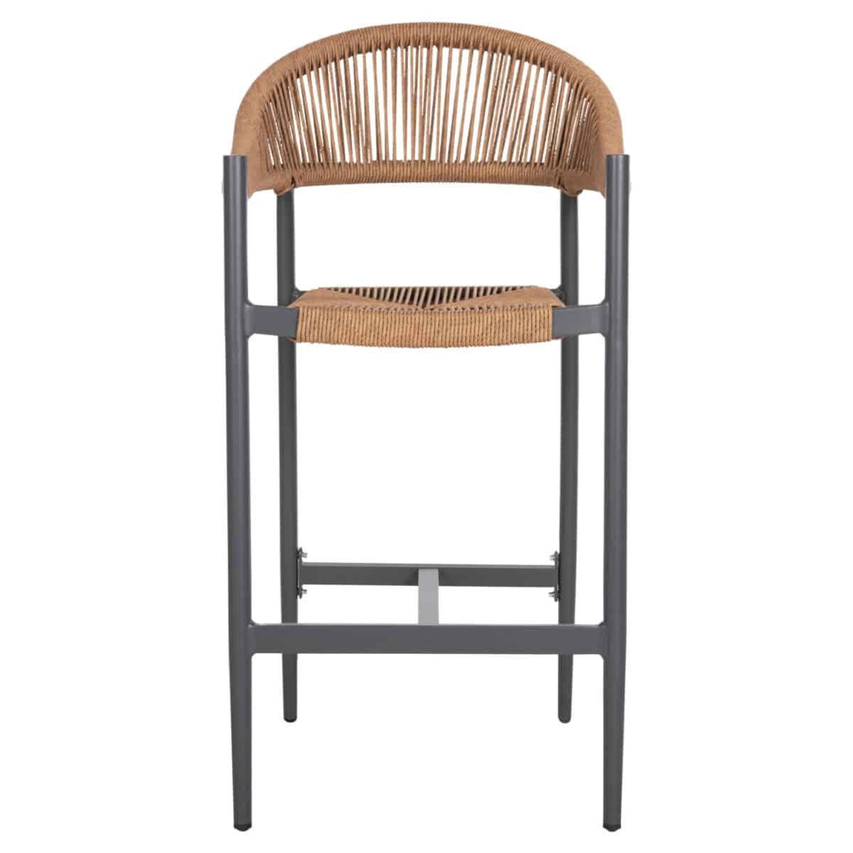 ΣΚΑΜΠΟ BAR ΑΛΟΥΜΙΝΙΟΥ GREGG HM5788.12 ΑΝΘΡΑΚΙ-ΜΠΕΖ ΤΗΣ ΑΜΜΟΥ ΣΥΝΘ.RATTAN 54x57x106Υεκ - Image 3