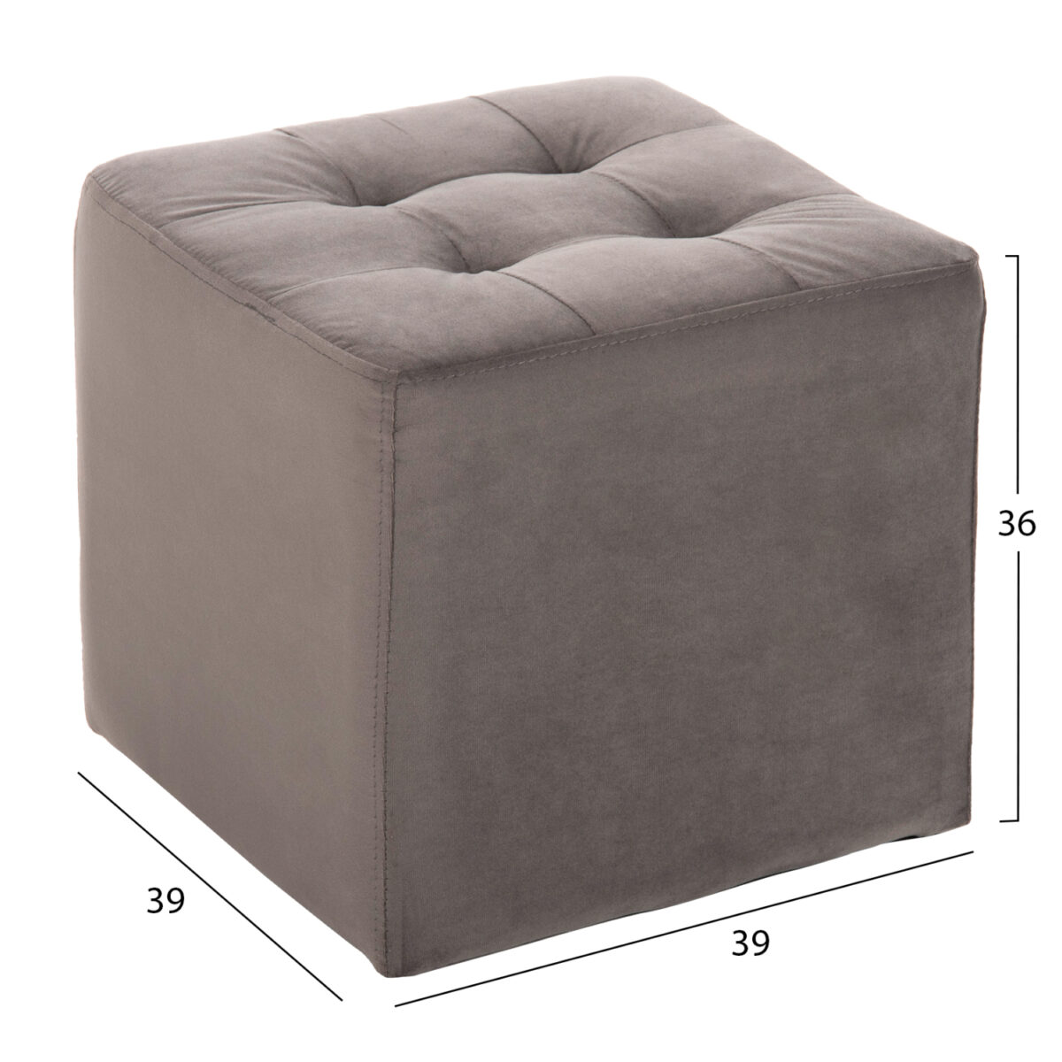 ΣΚΑΜΠΩ PUNK HM264.11 ΓΚΡΙ ΒΕΛΟΥΔΟ 39Χ39Χ36Υεκ. - Image 2