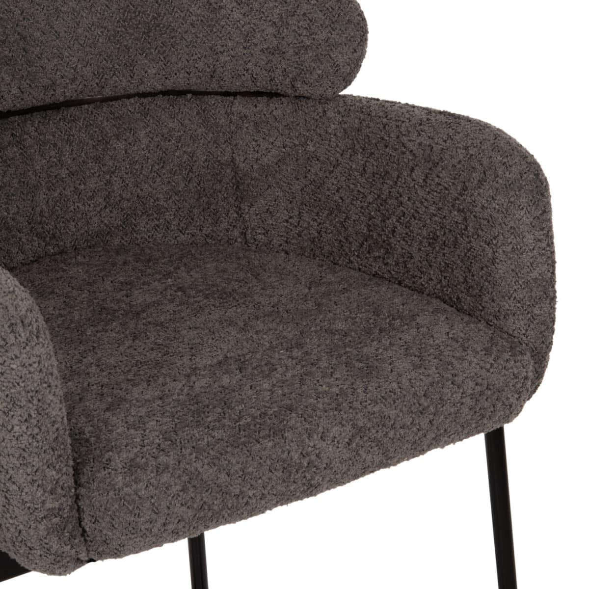 ΣΚΑΜΠΟ ΜΕΣ. ΥΨΟΥΣ WOLF HM8584.01 ΓΚΡΙ ΥΦΑΣΜΑ ΜΠΟΥΚΛΕ-ΜΕΤΑΛΛΙΚΑ ΠΟΔΙΑ 56x57x98Yεκ. - Image 8