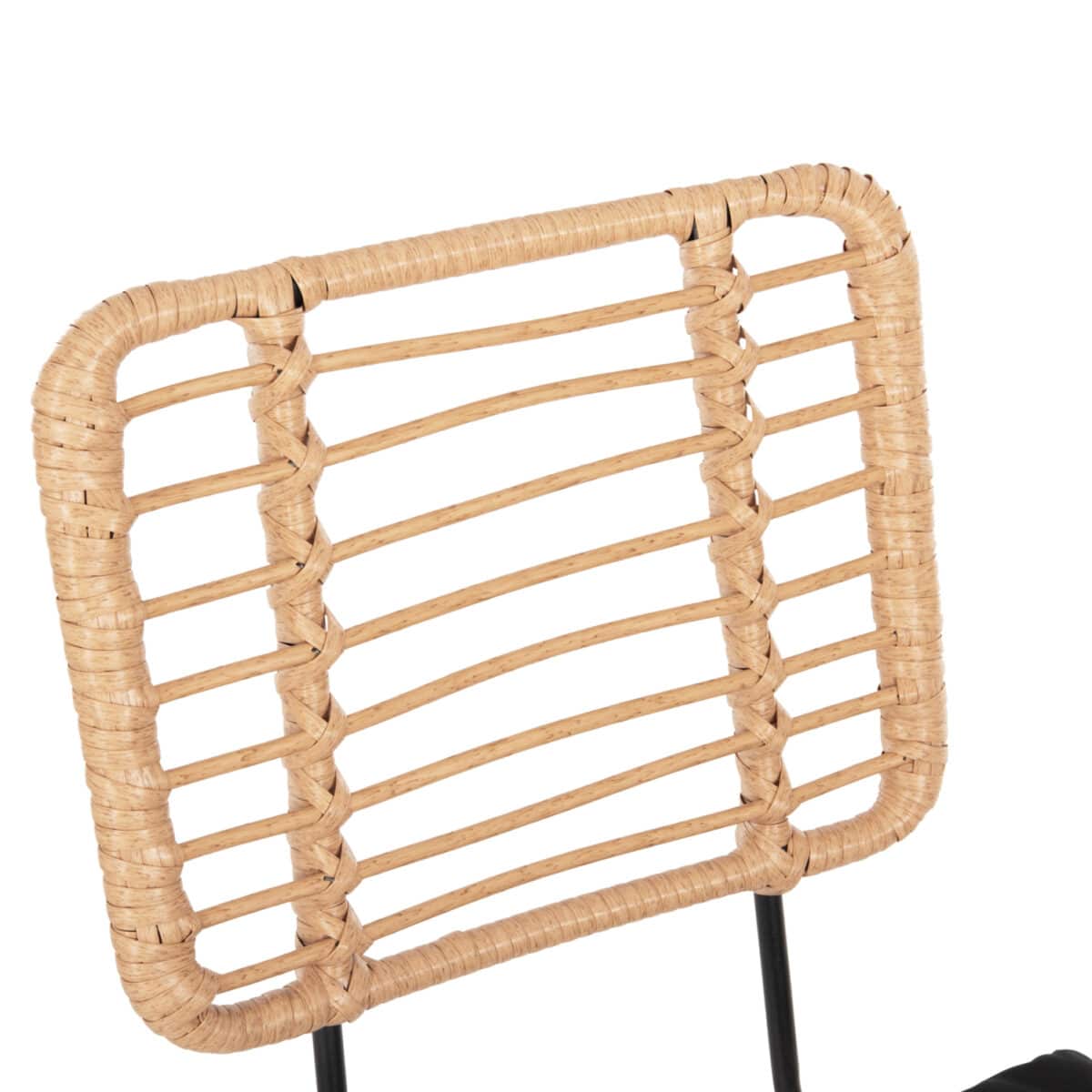 ΣΚΑΜΠΟ ΜΕΣ.ΥΨΟΥΣ ALLEGRA HM5644.11 ΜΕΤΑΛΛΟ&ΜΑΞΙΛΑΡΙ ΜΑΥΡΟ-WICKER ΜΠΕΖ 53x56x107Υεκ. - Image 6