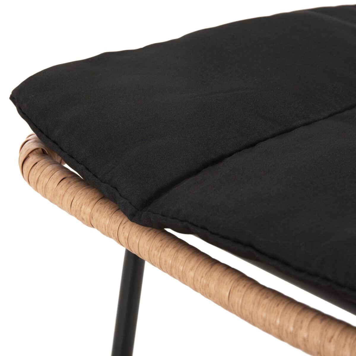 ΣΚΑΜΠΟ ΜΕΣ.ΥΨΟΥΣ ALLEGRA HM5644.11 ΜΕΤΑΛΛΟ&ΜΑΞΙΛΑΡΙ ΜΑΥΡΟ-WICKER ΜΠΕΖ 53x56x107Υεκ. - Image 8