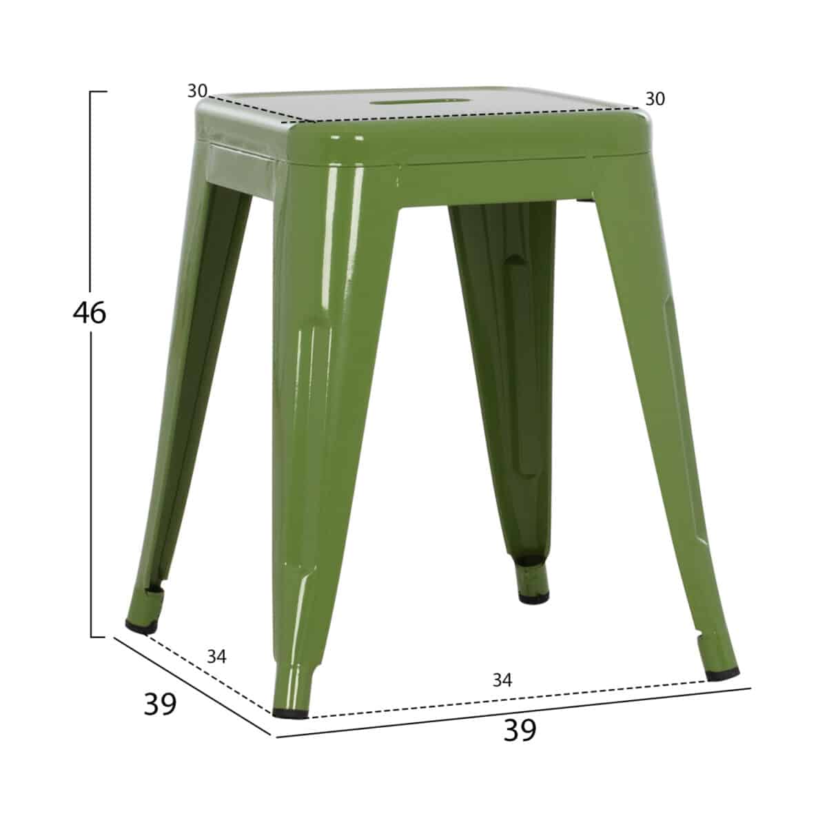 ΣΚΑΜΠΟ ΜΕΤΑΛΛΙΚΟ MELITA HM0096.53 ΣΕ LIGHT OLIVE GREEN ΧΡΩΜΑ 37x37x45Υεκ. - Image 2