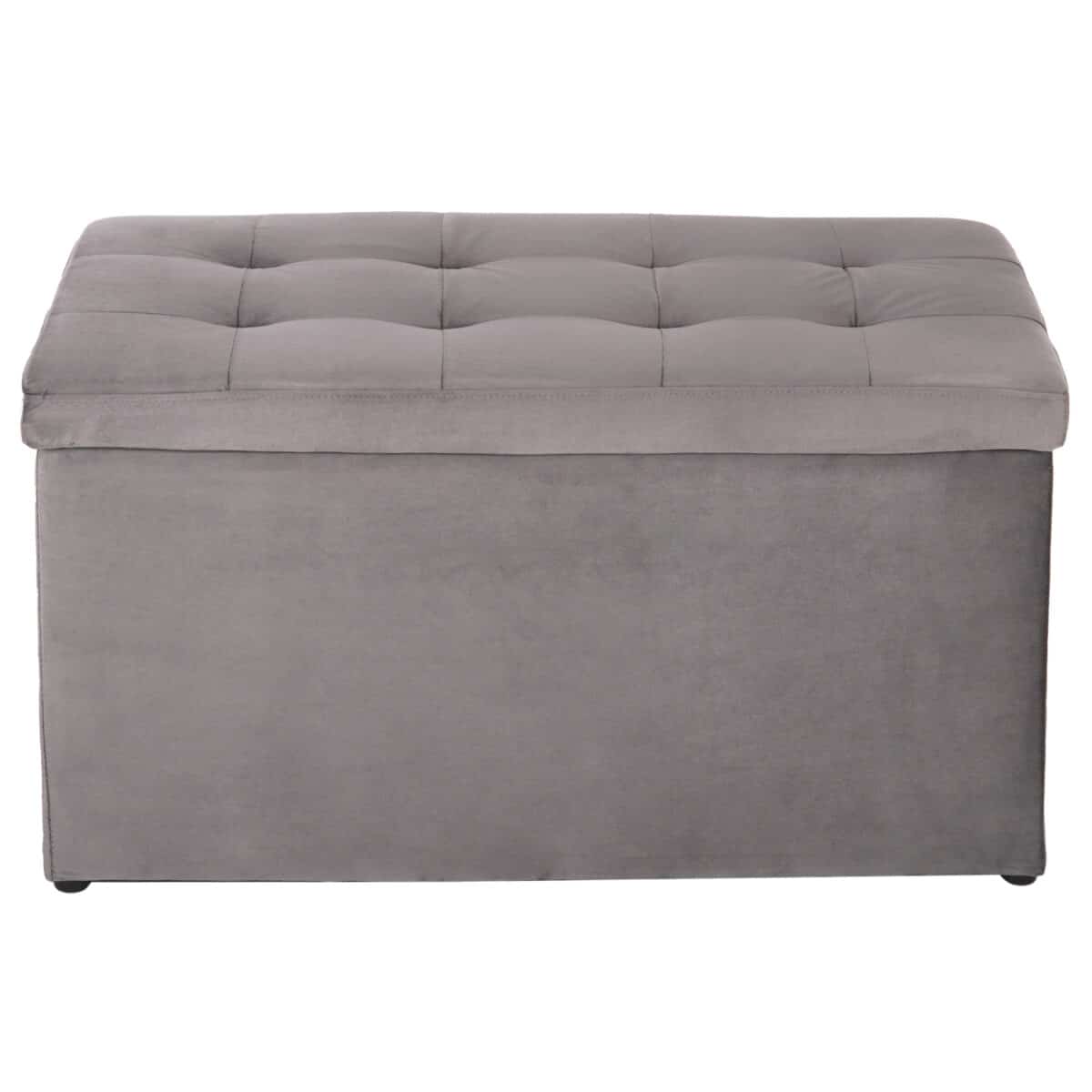 ΣΚΑΜΠΟ-ΜΠΑΟΥΛΟ ΜΕ ΑΠΟΘΗΚΕΥΤΙΚΟ ΧΩΡΟ PUNK HM279.11 ΓΚΡΙ ΒΕΛΟΥΔΟ 90x50x50Υεκ. - Image 3