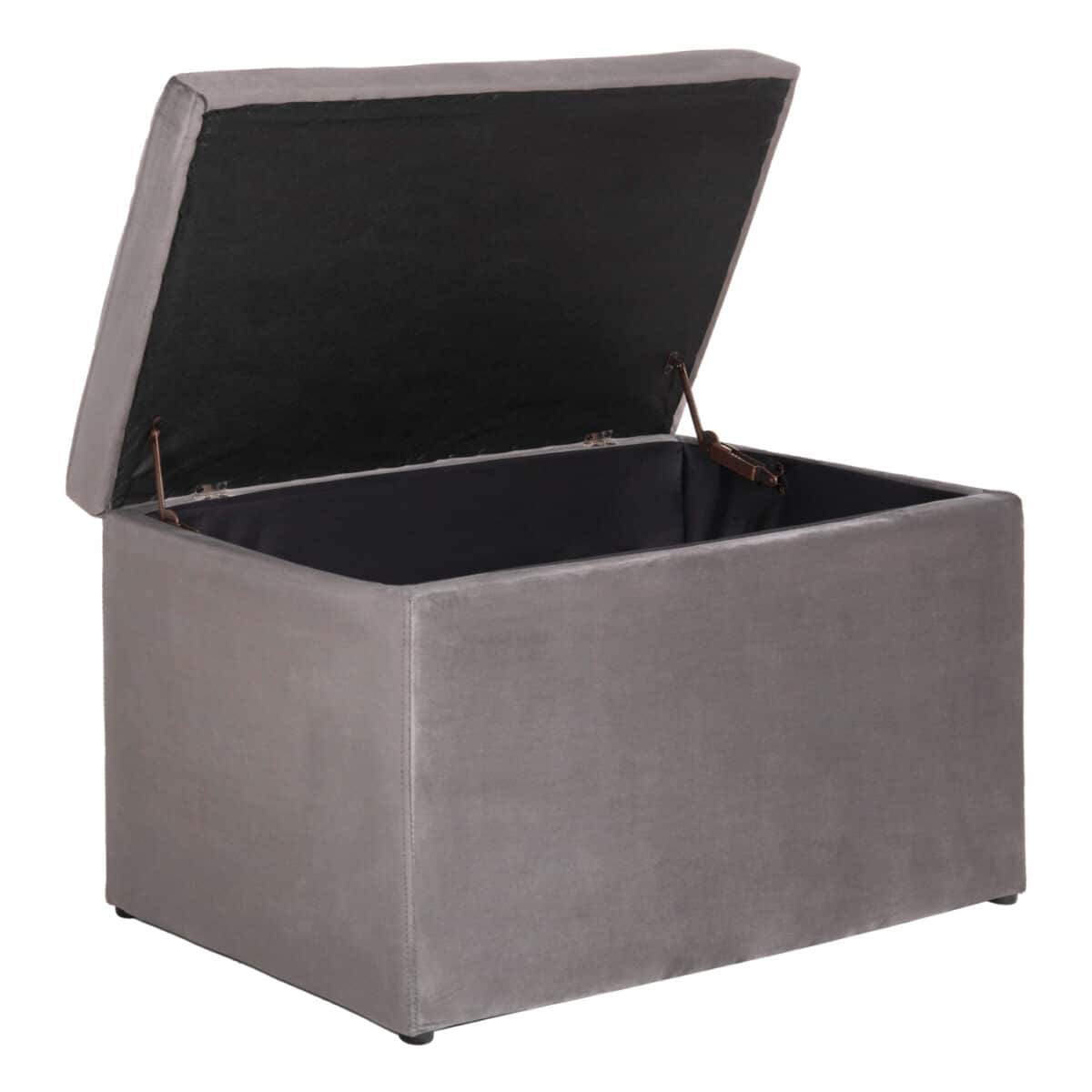 ΣΚΑΜΠΟ-ΜΠΑΟΥΛΟ ΜΕ ΑΠΟΘΗΚΕΥΤΙΚΟ ΧΩΡΟ PUNK HM279.11 ΓΚΡΙ ΒΕΛΟΥΔΟ 90x50x50Υεκ. - Image 5