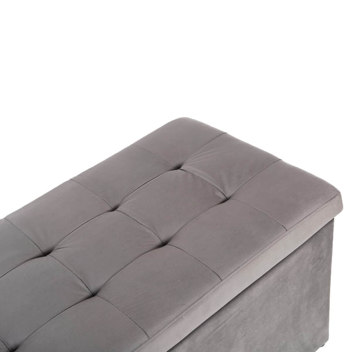 ΣΚΑΜΠΟ-ΜΠΑΟΥΛΟ ΜΕ ΑΠΟΘΗΚΕΥΤΙΚΟ ΧΩΡΟ PUNK HM279.11 ΓΚΡΙ ΒΕΛΟΥΔΟ 90x50x50Υεκ. - Image 7