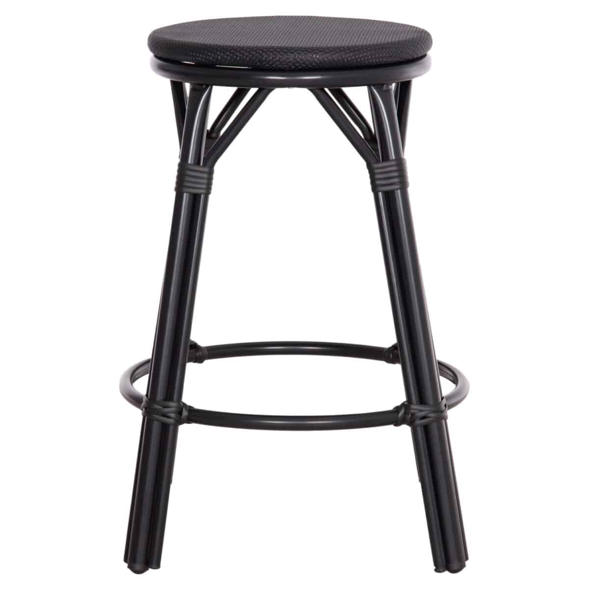 ΣΚΑΜΠΟ ΜΠΑΡ ΑΛΟΥΜΙΝΙΟΥ ΜΕΣΑΙΟΥ ΥΨΟΥΣ CHINO HM6286.02 BAMBOO LOOK & TEXTILENE ΜΑΥΡΟ 43x43x65Υεκ - Image 3