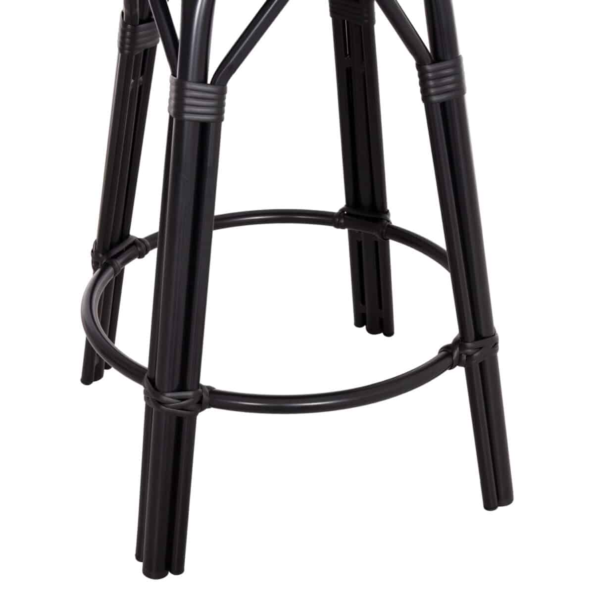 ΣΚΑΜΠΟ ΜΠΑΡ ΑΛΟΥΜΙΝΙΟΥ ΜΕΣΑΙΟΥ ΥΨΟΥΣ CHINO HM6286.02 BAMBOO LOOK & TEXTILENE ΜΑΥΡΟ 43x43x65Υεκ - Image 6