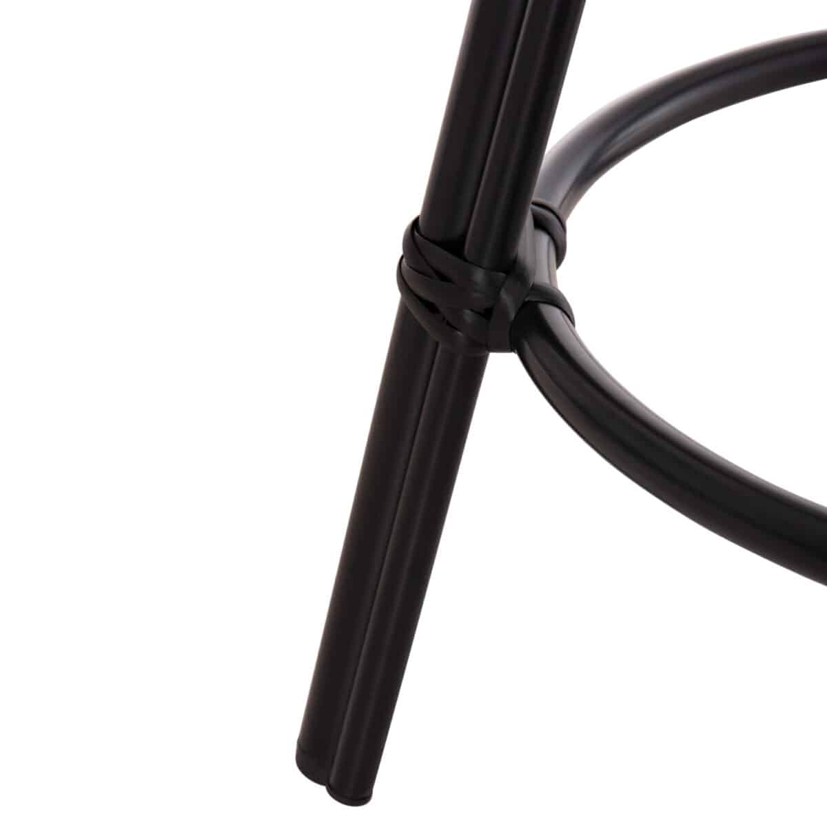 ΣΚΑΜΠΟ ΜΠΑΡ ΑΛΟΥΜΙΝΙΟΥ ΜΕΣΑΙΟΥ ΥΨΟΥΣ CHINO HM6286.02 BAMBOO LOOK & TEXTILENE ΜΑΥΡΟ 43x43x65Υεκ - Image 7