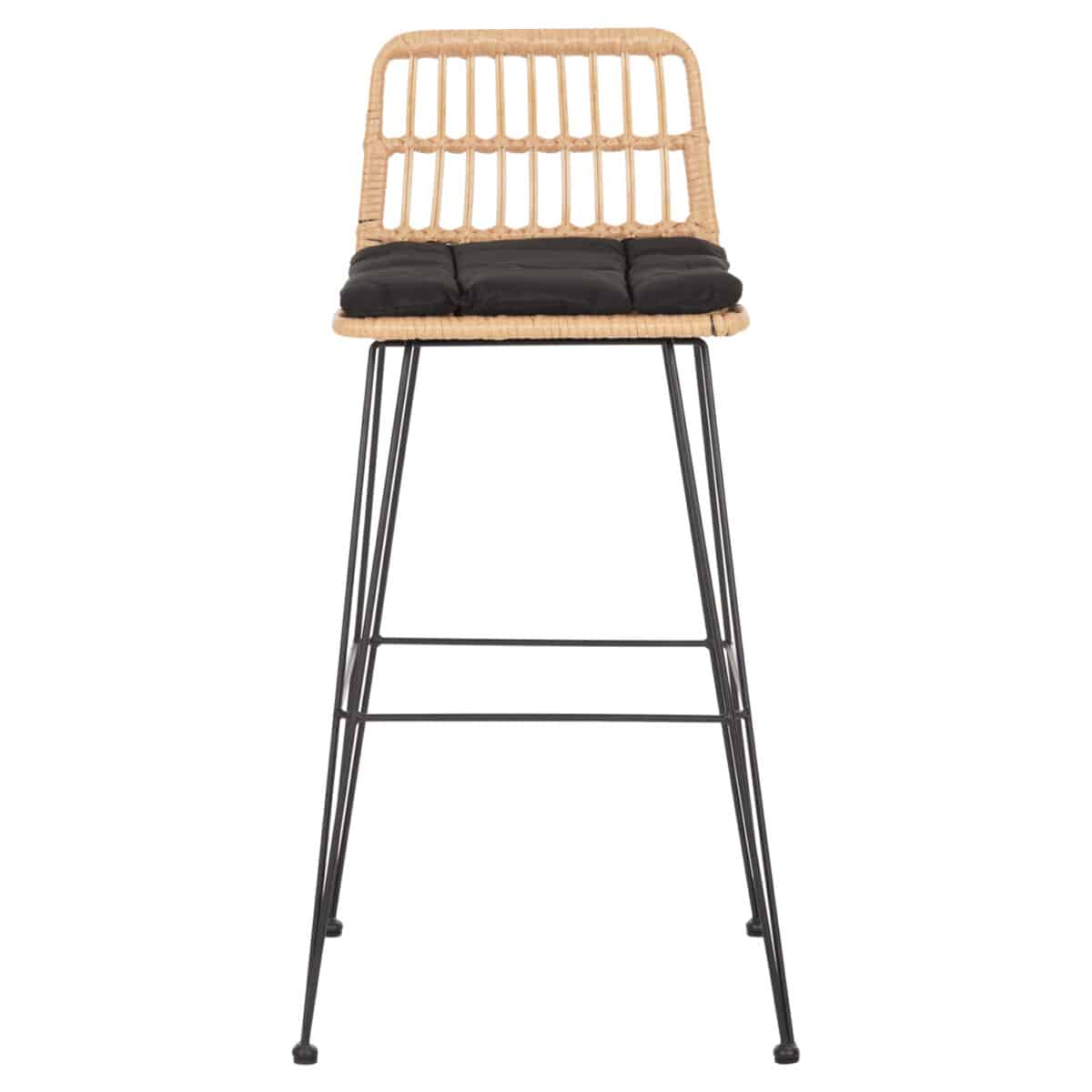 ΣΚΑΜΠΟ ΜΠΑΡ ΕΞ.ΧΩΡΟΥ ALLEGRA HM5452.11 ΜΕΤΑΛΛΟ&ΜΑΞΙΛΑΡΙ ΜΑΥΡΟ-ΜΠΕΖ WICKER 52x51x103Y εκ - Image 3