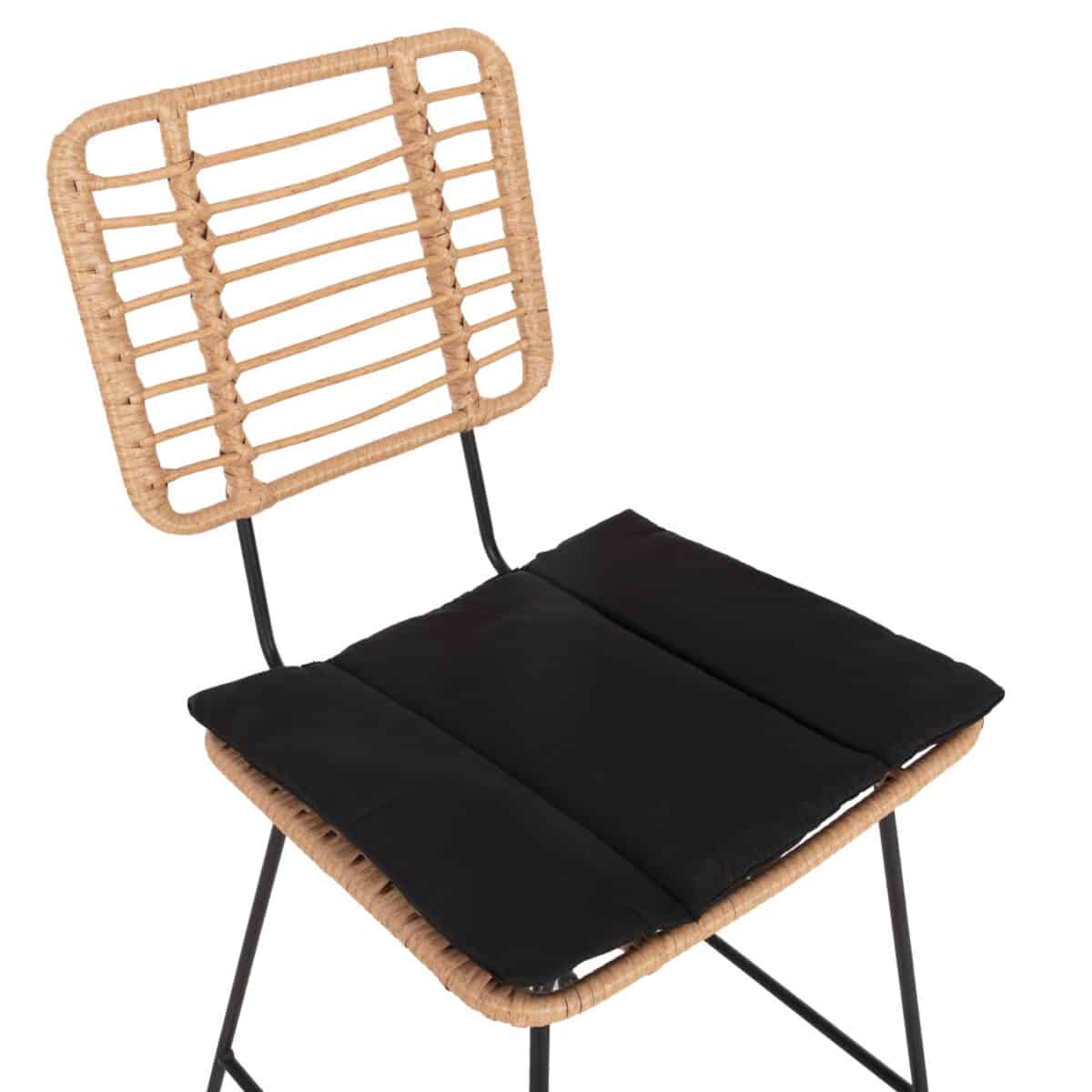 ΣΚΑΜΠΟ ΜΠΑΡ ALLEGRA HM5455.11 ΜΕΤΑΛΛΟ&ΜΑΞΙΛΑΡΙ ΜΑΥΡΟ-WICKER ΜΠΕΖ 56x59x116,5Υεκ. - Image 7