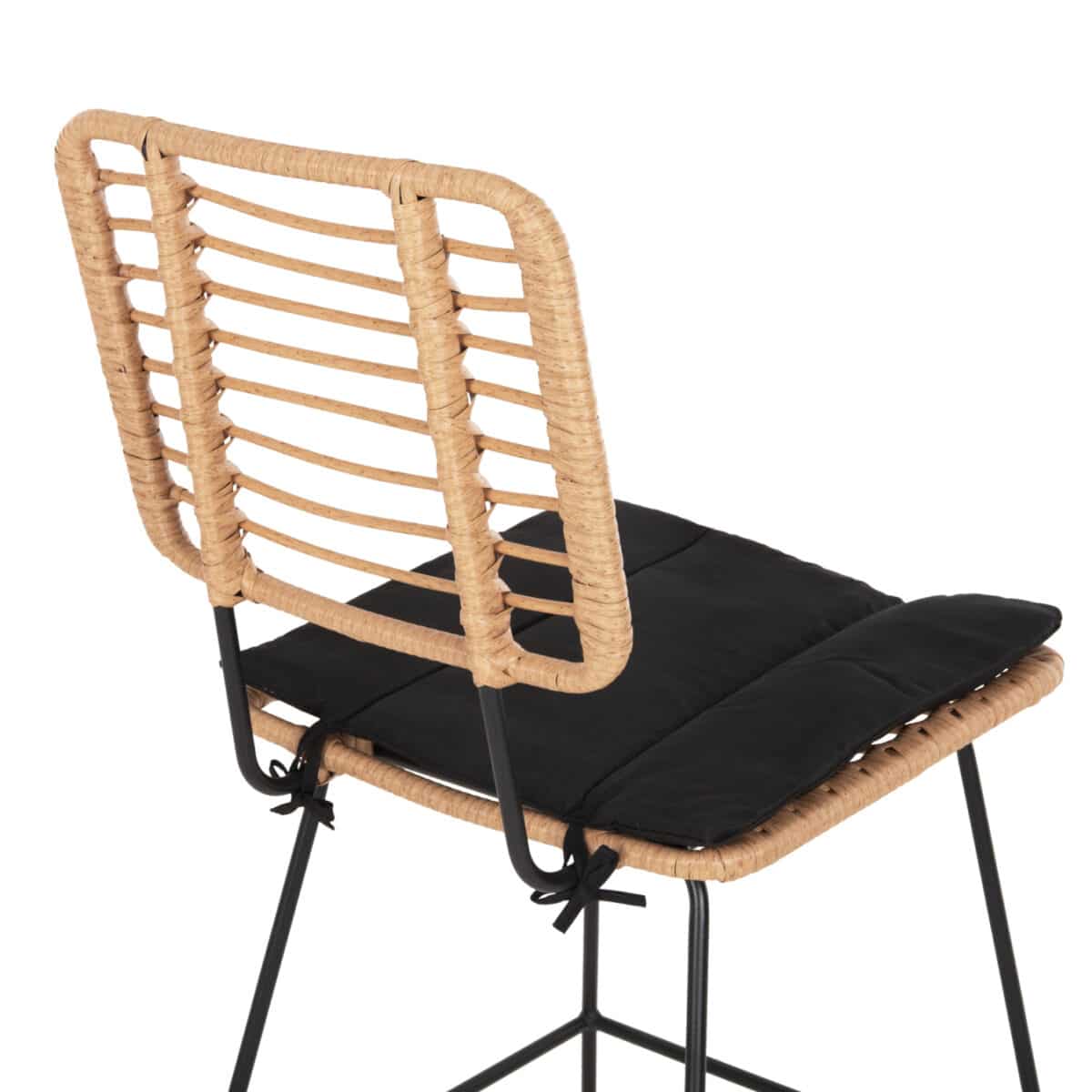 ΣΚΑΜΠΟ ΜΠΑΡ ALLEGRA HM5455.11 ΜΕΤΑΛΛΟ&ΜΑΞΙΛΑΡΙ ΜΑΥΡΟ-WICKER ΜΠΕΖ 56x59x116,5Υεκ. - Image 9