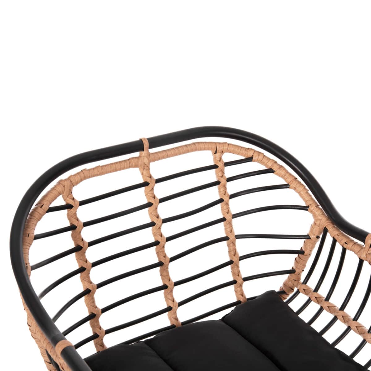 ΣΚΑΜΠΟ ΜΠΑΡ ALLEGRA HM5690.11 ΜΕΤΑΛΛΟ&ΜΑΞΙΛΑΡΙ ΜΑΥΡΟ-WICKER ΜΠΕΖ 55x54x108Υεκ. - Image 7