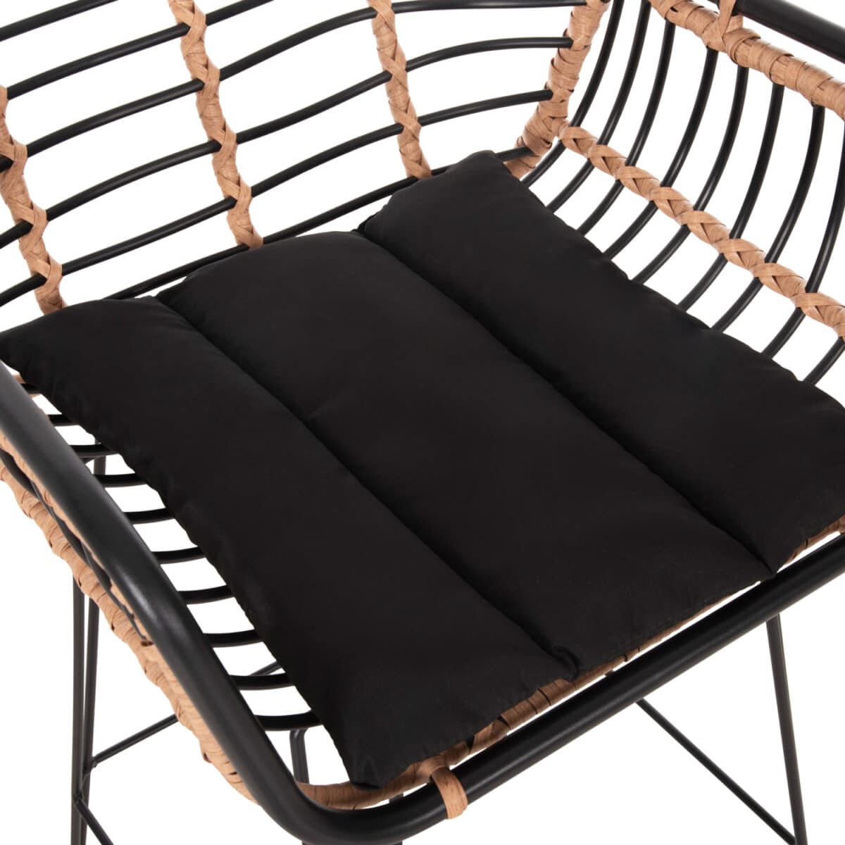 ΣΚΑΜΠΟ ΜΠΑΡ ALLEGRA HM5690.11 ΜΕΤΑΛΛΟ&ΜΑΞΙΛΑΡΙ ΜΑΥΡΟ-WICKER ΜΠΕΖ 55x54x108Υεκ. - Image 8